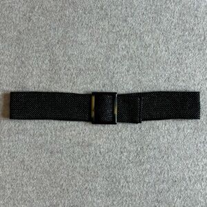 Black woven chunky belt